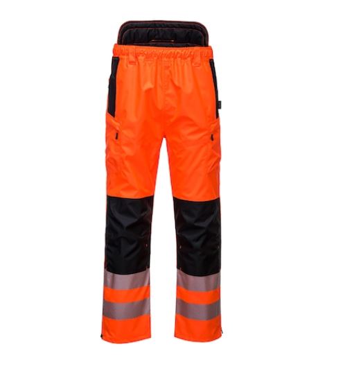 PW342 - Pantaloni HI VIS PW3 Extreme Orange/Negru